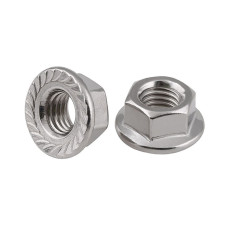 Гайка с фланцем нержавеющая DIN 6923 М12 А4 зубчаста